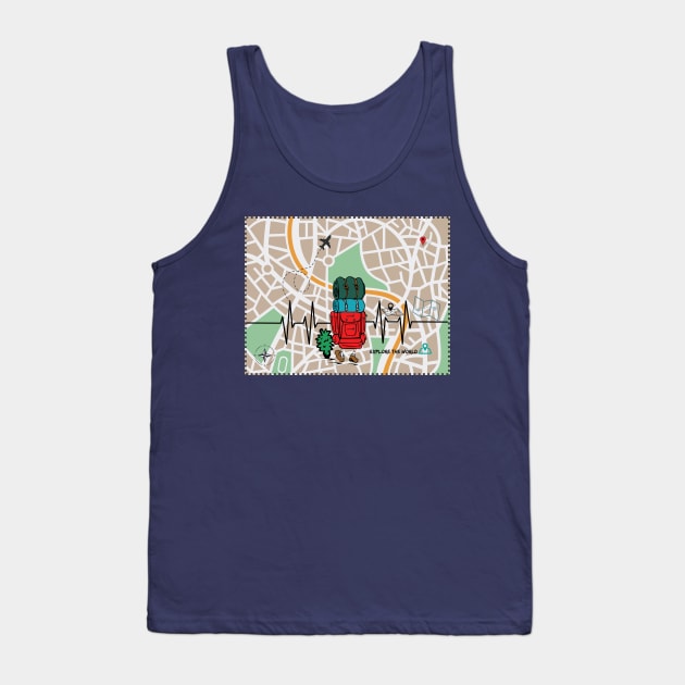 A Backpacker Has An Adventure Travelling To Exotic Places Tank Top by Owl Canvas